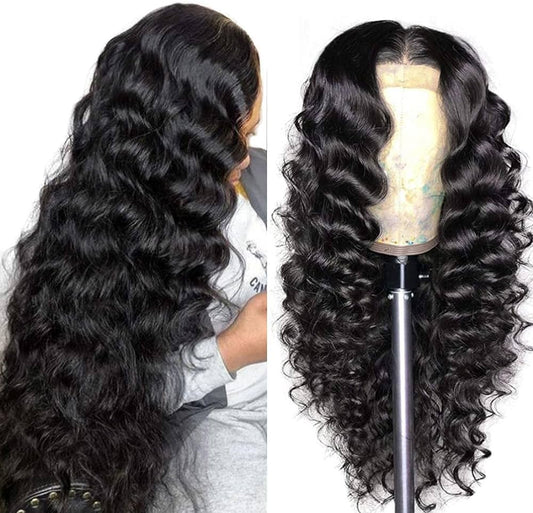 Loose Deep HD Transparent Lace Frontal Glueless Human Hair Wig