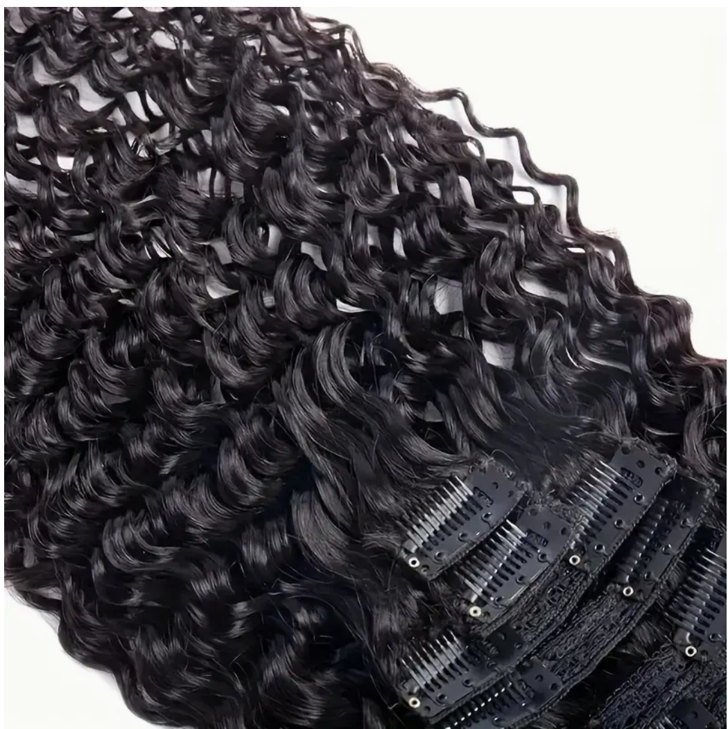 Deep Wave Human Hair Clip In Extensions