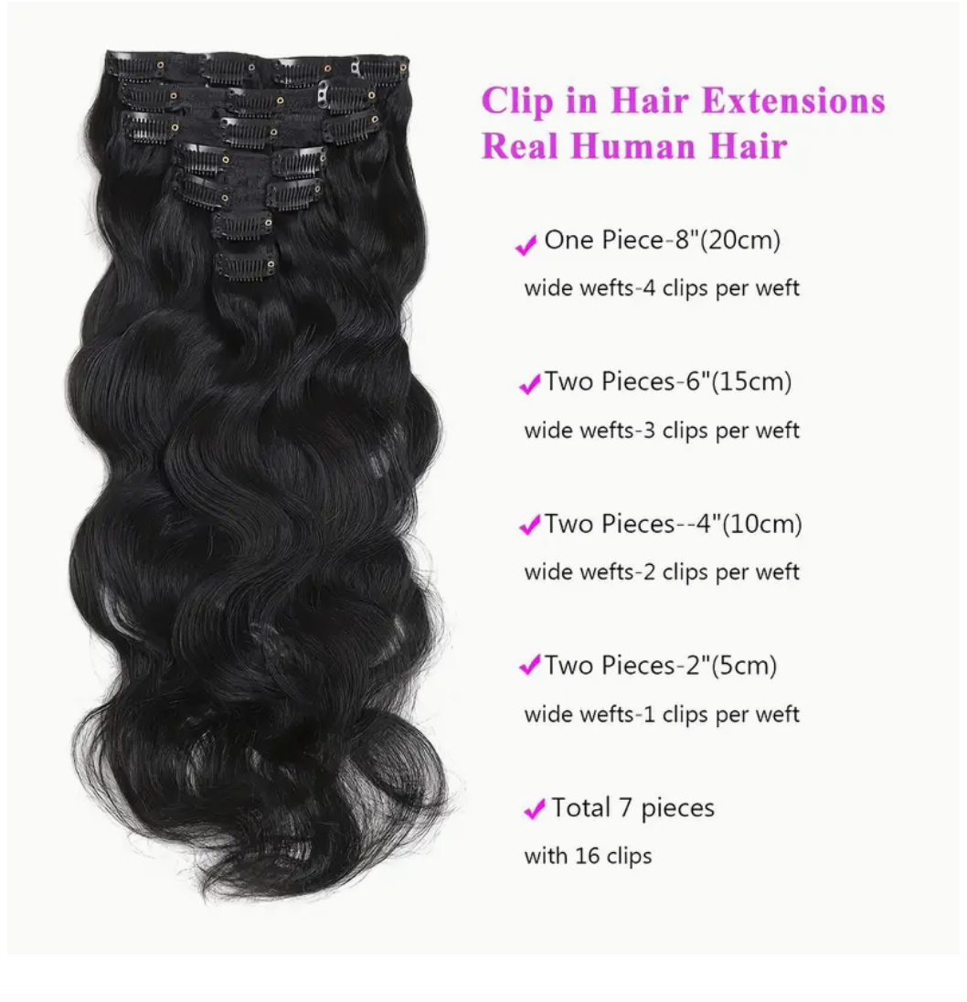 Loose Wave Human Hair Clip In Extensions