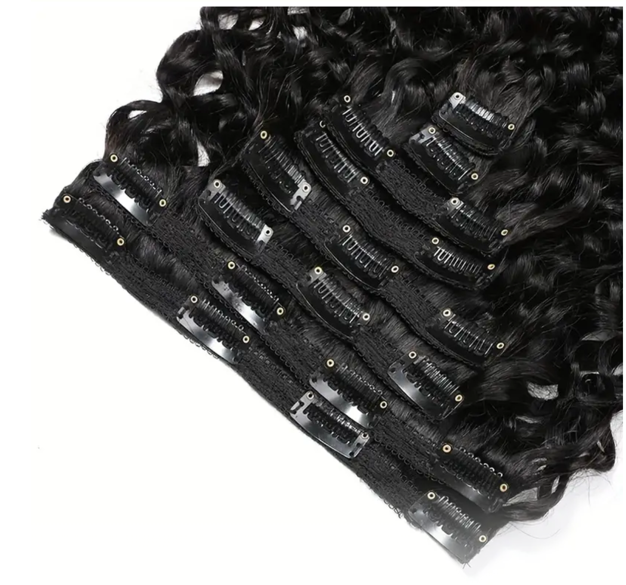 Water Wave Human Hair Clip In Extensions