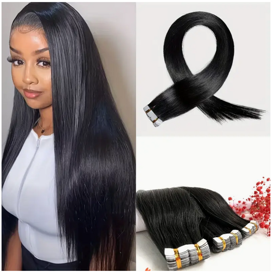 Straight Human Hair Tape In Hair Extensions