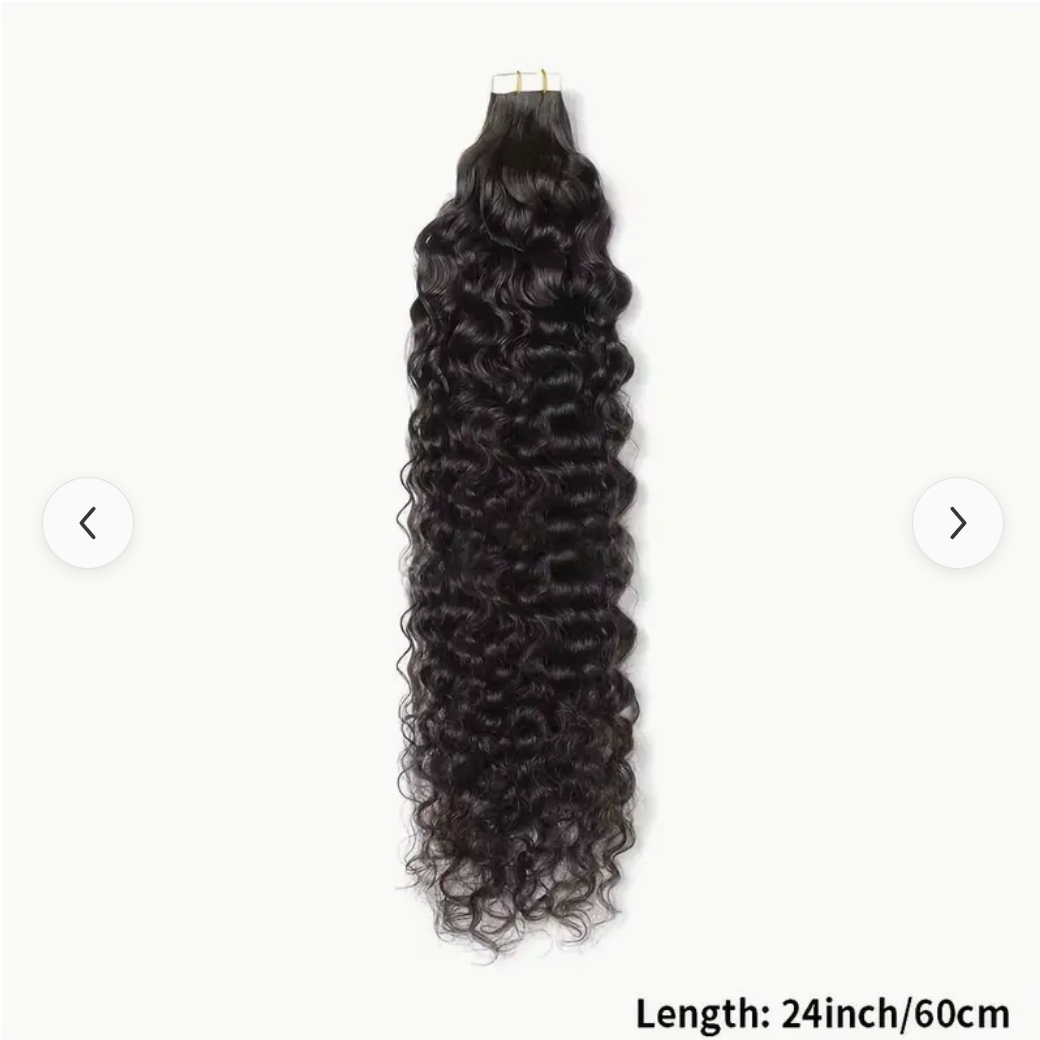 Deep Curly Human Hair Tape In Hair Extensions