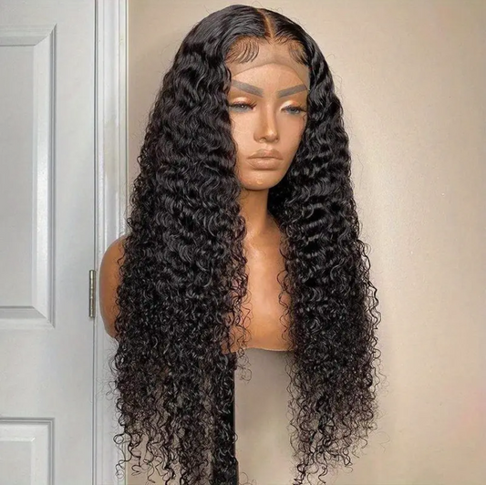 Curly HD Transparent Lace Frontal Glueless Human Hair Wig