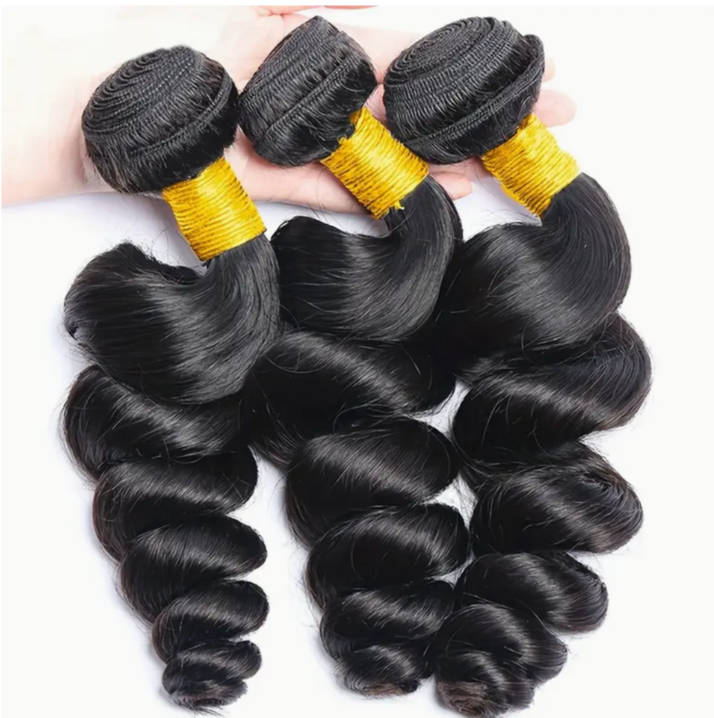 Loose Wave Virgin Human Hair Bundles - 3 Bundles & Lace Frontal - 13x4 HD