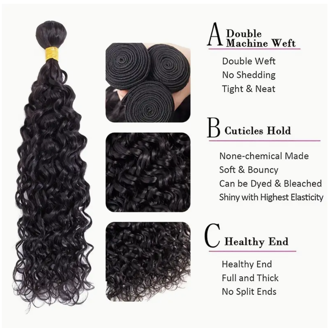 Water Wave Virgin Human Hair - 4 Bundle Deal