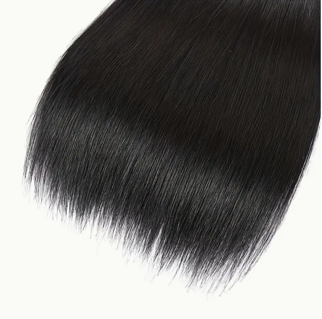 Straight Virgin Human Hair Bundles - 4 Bundles & Lace Closure 4x4 transparent