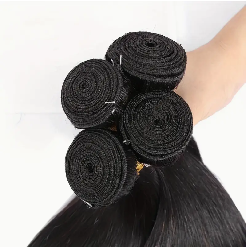 Straight Virgin Human Hair Bundles - 4 Bundles & Lace Frontal 6x6 HD