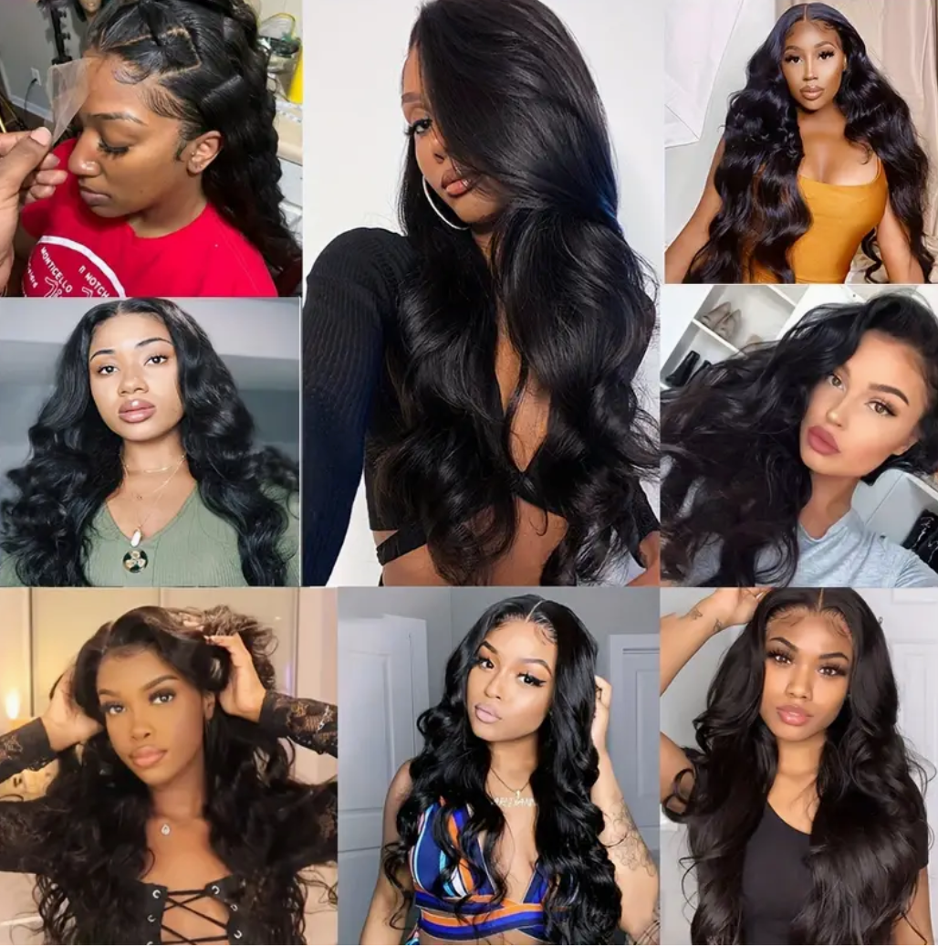 Body Wave Virgin Human Hair Bundles - 4 Bundles & Lace Closure 4x4 transparent