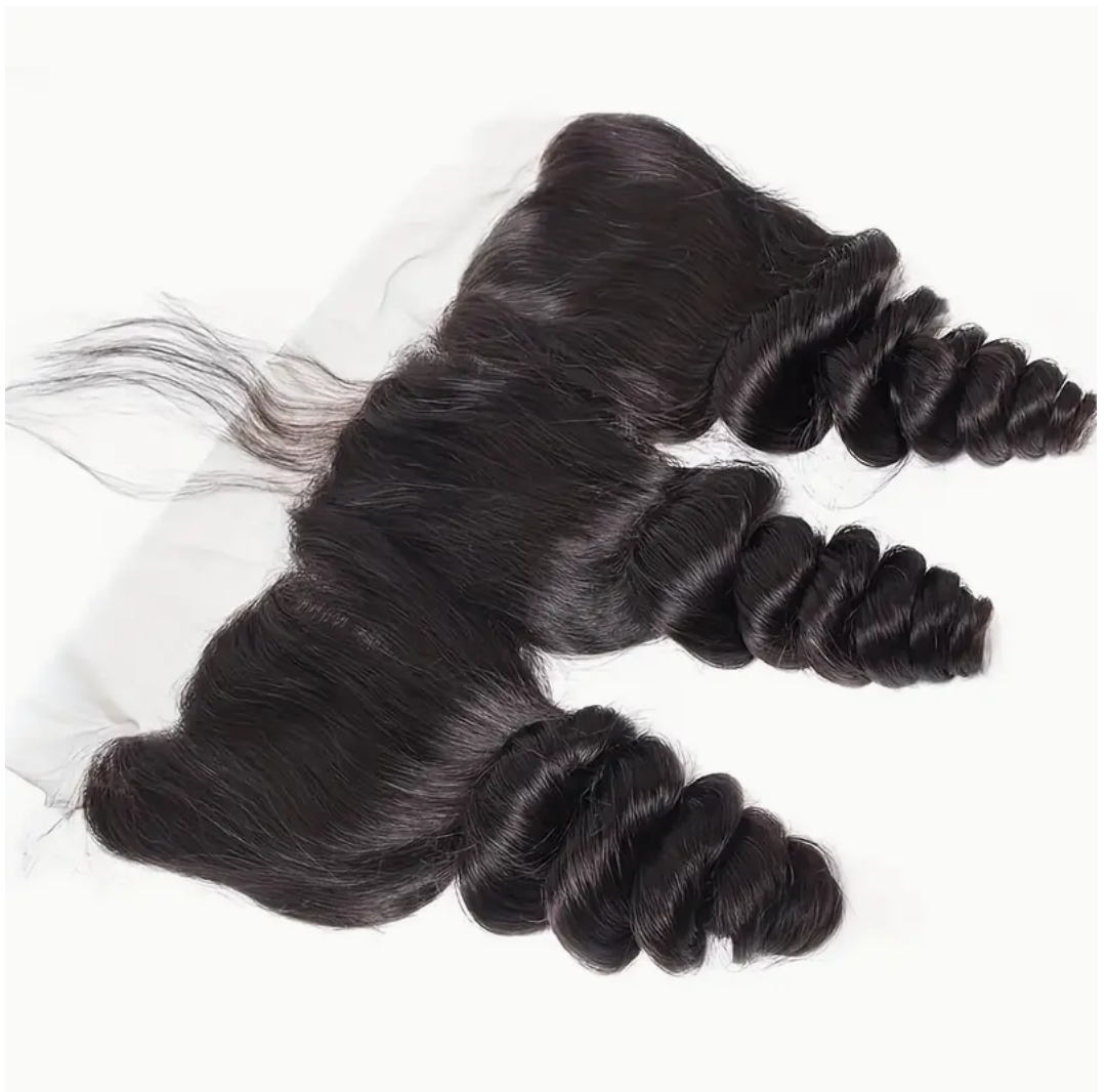 Loose Wave Virgin Human Hair Bundles - 3 Bundles & Lace Frontal - 13x4 HD