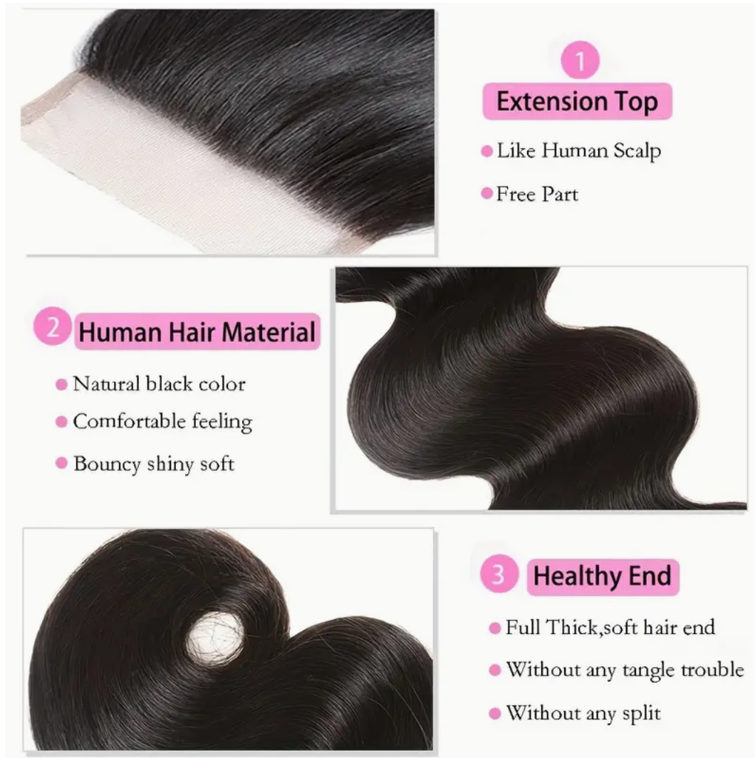 Body Wave Virgin Human Hair Lace Closure