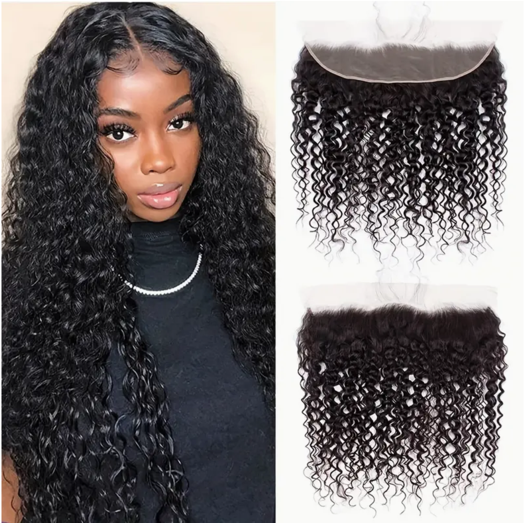 Curly Virgin Human Hair Bundles - 4 Bundles & Lace Frontal 6x6 HD