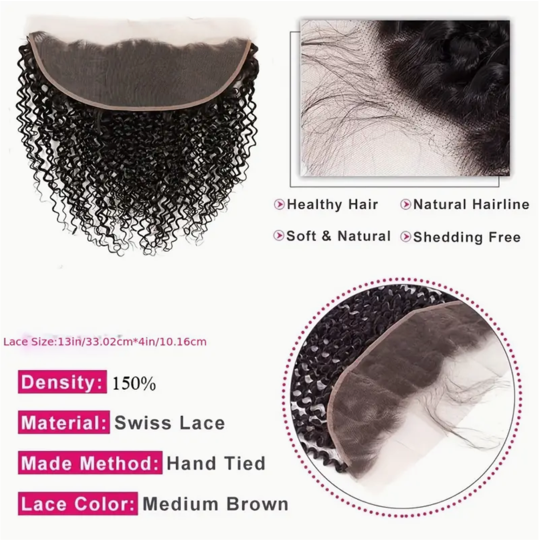 Curly Virgin Human Hair Lace Frontals