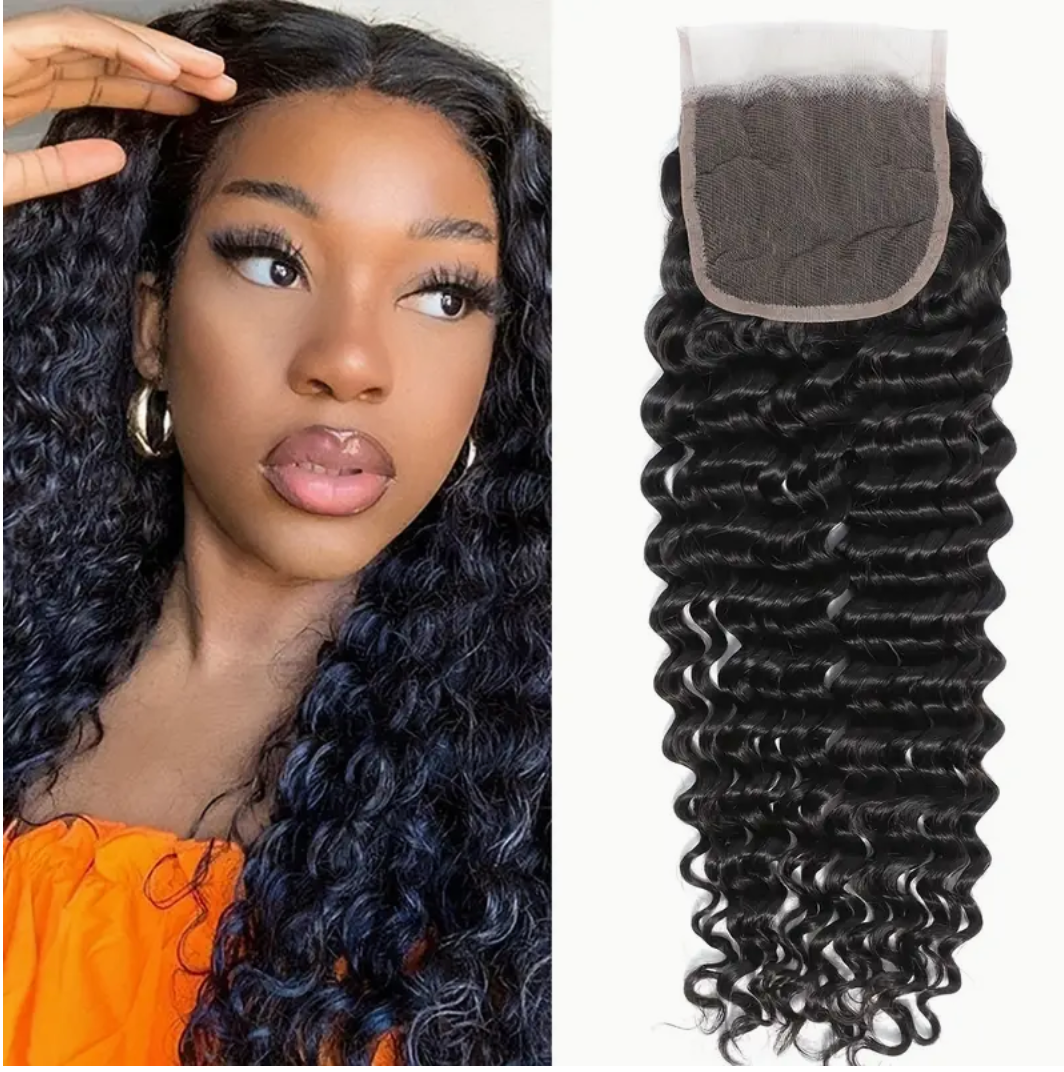 Deep Wave Virgin Human Hair Lace Closure