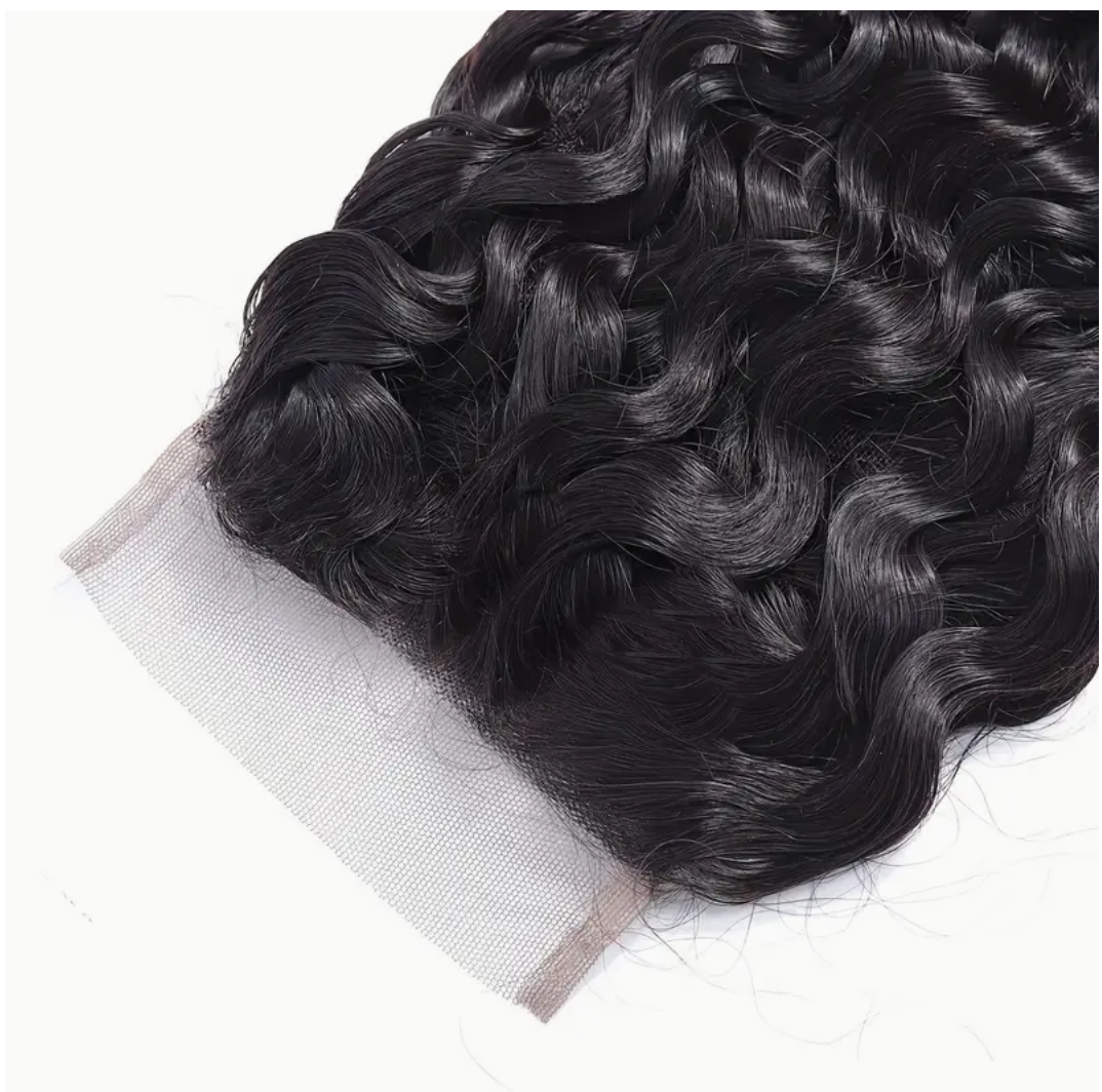 Water Wave Virgin Human Hair Lace Closure