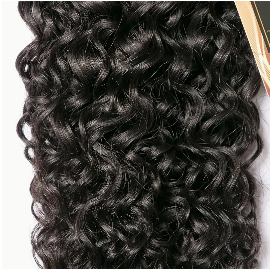 Curly Virgin Human Hair Bundles - 3 Bundles & Lace Frontal-13x4 transparent