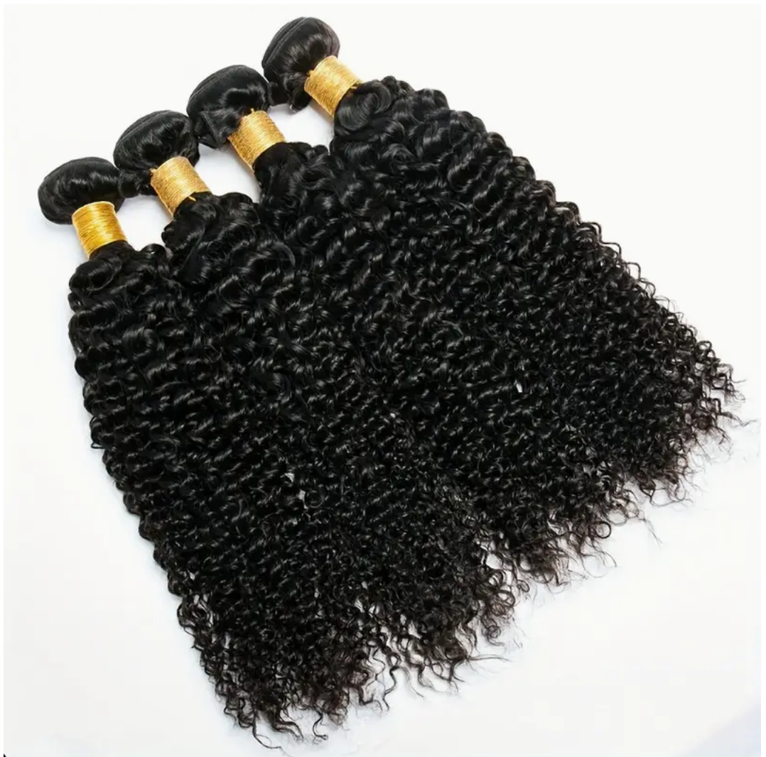 Curly Virgin Human Hair Bundles - 4 Bundles & Lace Frontal 6x6 HD