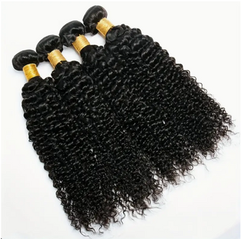 Curly Virgin Human Hair Bundles - 4 Bundles & Lace Closure 6x6 HD