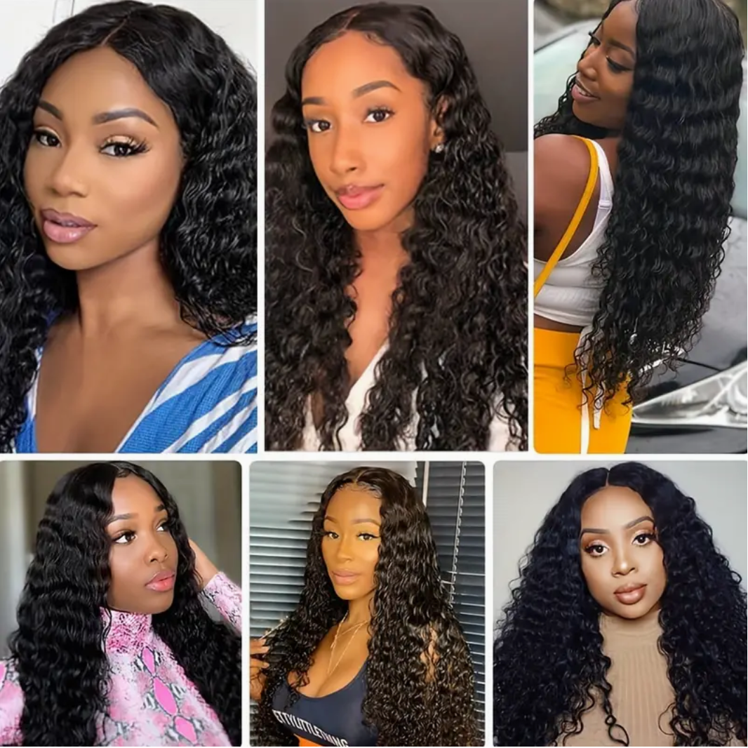 Curly Virgin Human Hair Bundles - 4 Bundles & Lace Frontal 6x6 HD