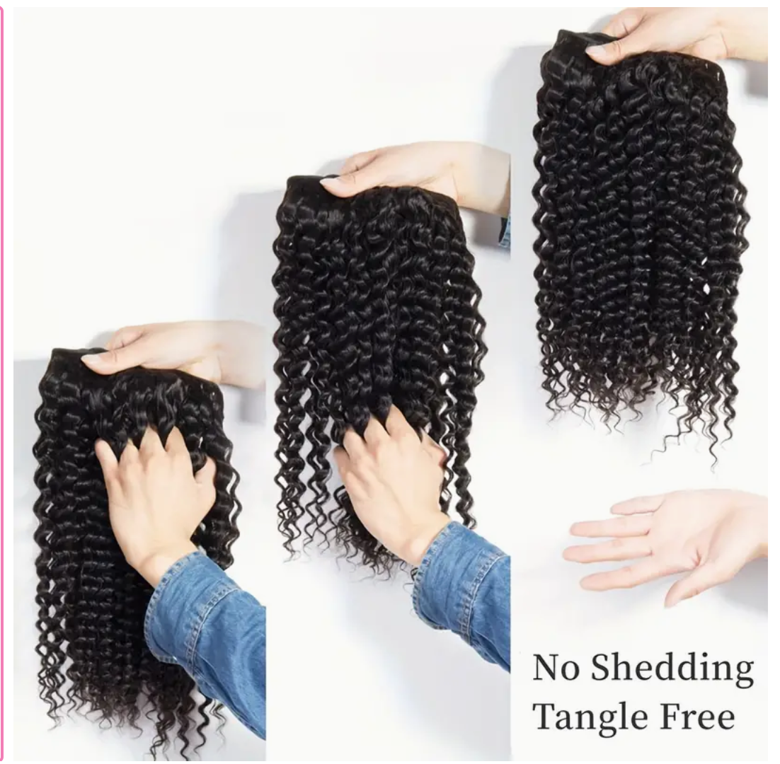 Deep Wave Virgin Human Hair Bundles - 4 Bundles & Lace Closure 4x4 transparent