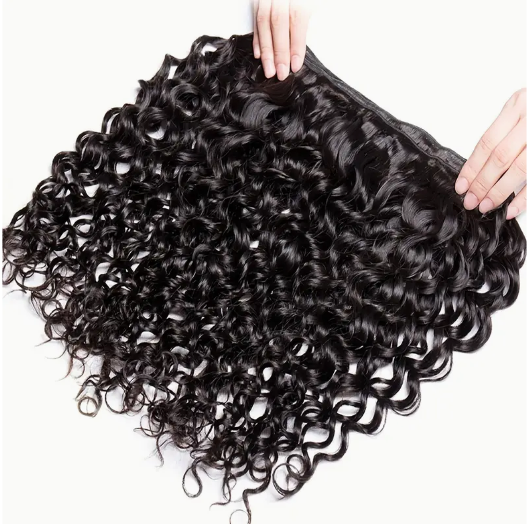 Deep Wave Virgin Human Hair Bundles - 4 Bundles & Lace Frontal 6x6 HD