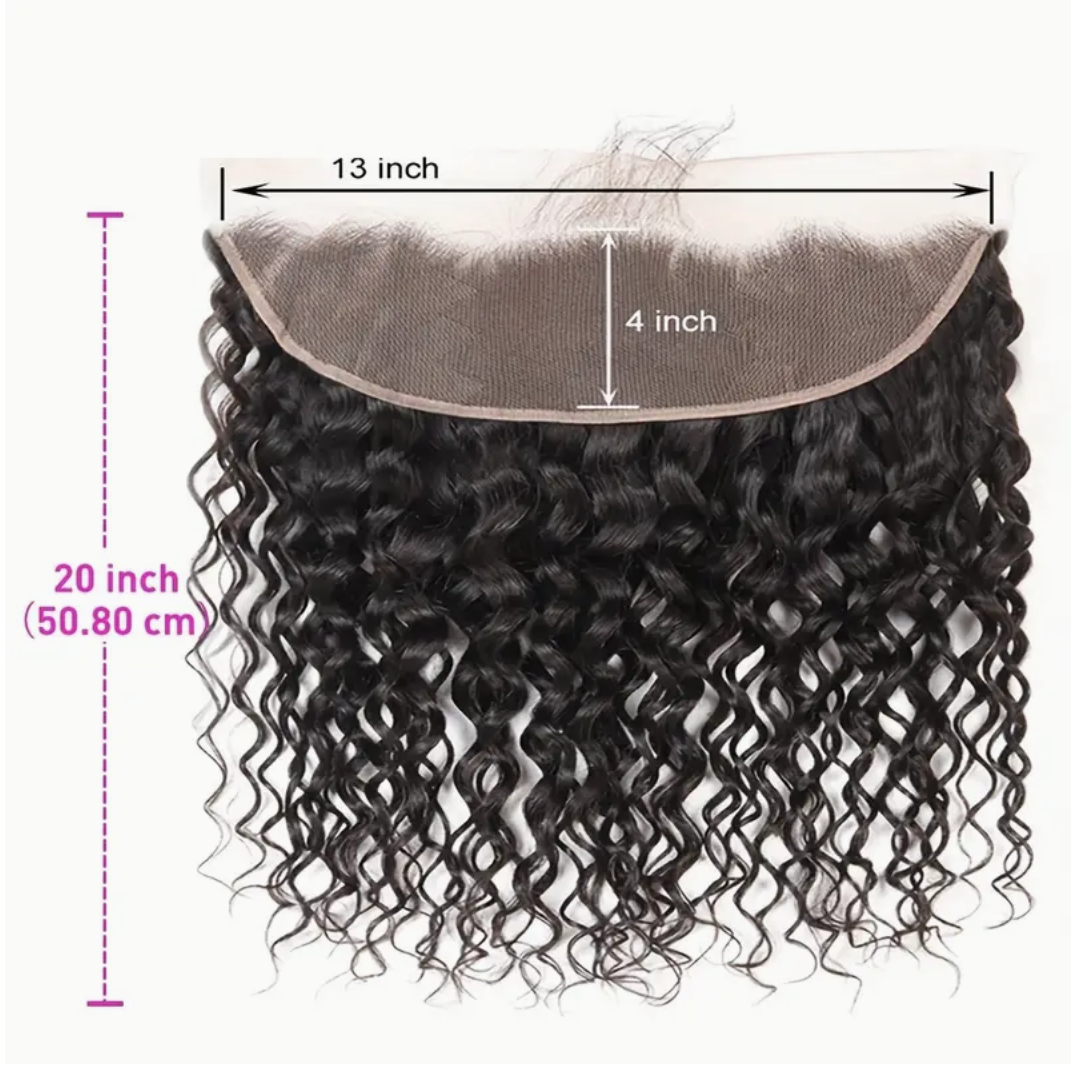 Deep Wave Virgin Human Hair Bundles - 4 Bundles & Lace Frontal 6x6 HD