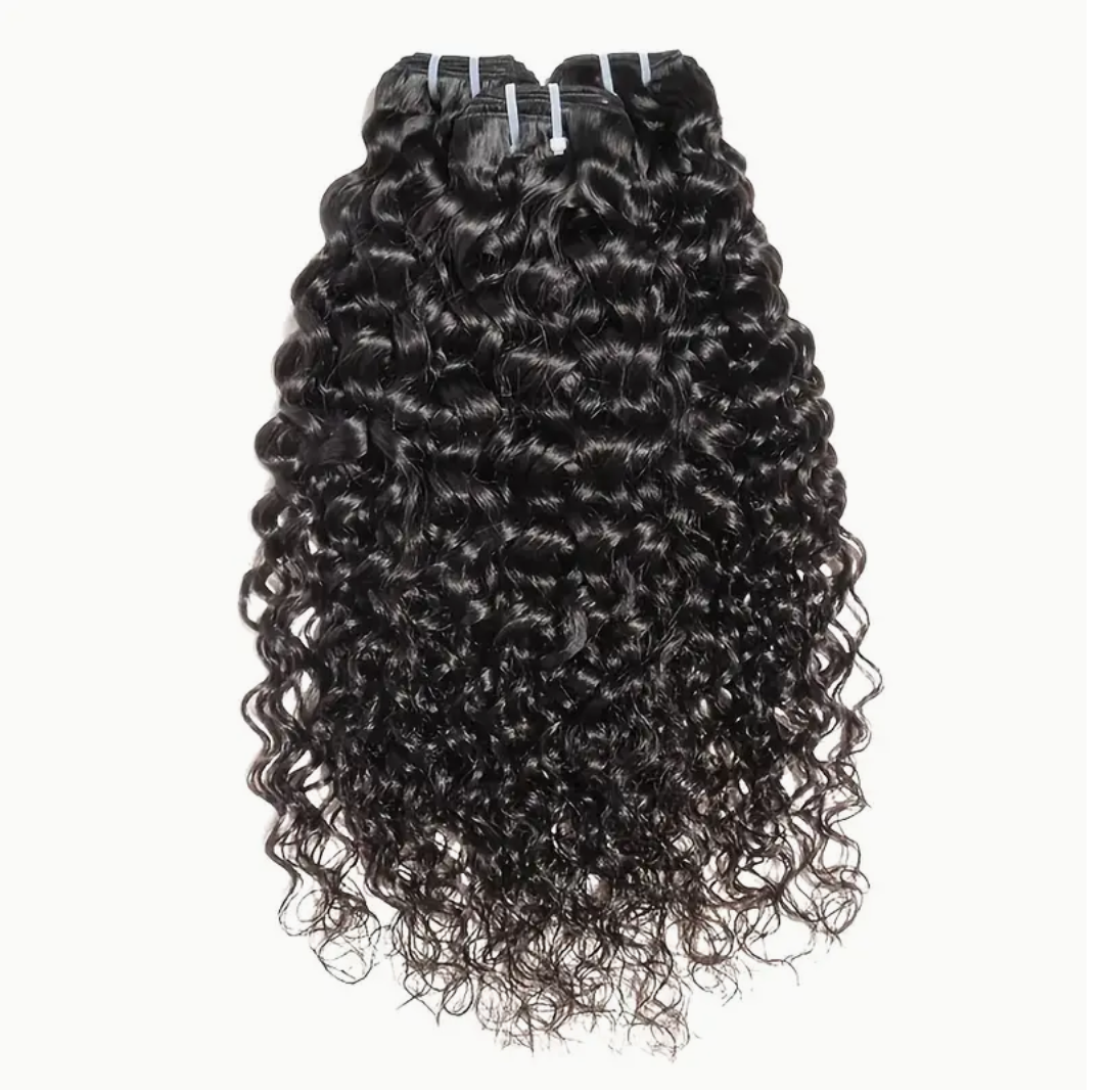 Water Wave Virgin Human Hair Bundles - 4 Bundles & Lace Frontal 6x6 HD