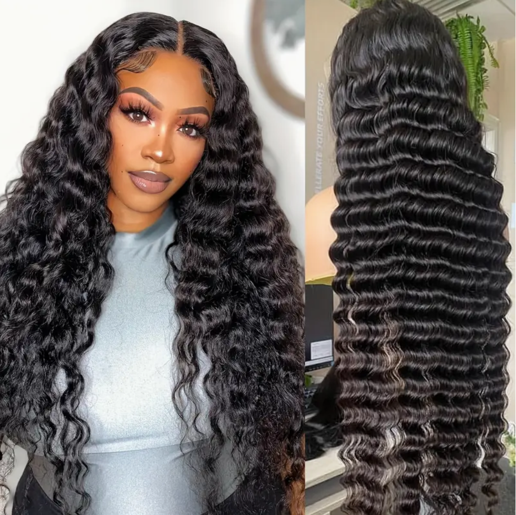 Loose Deep HD Transparent Lace Closure Glueless Human Hair Wig