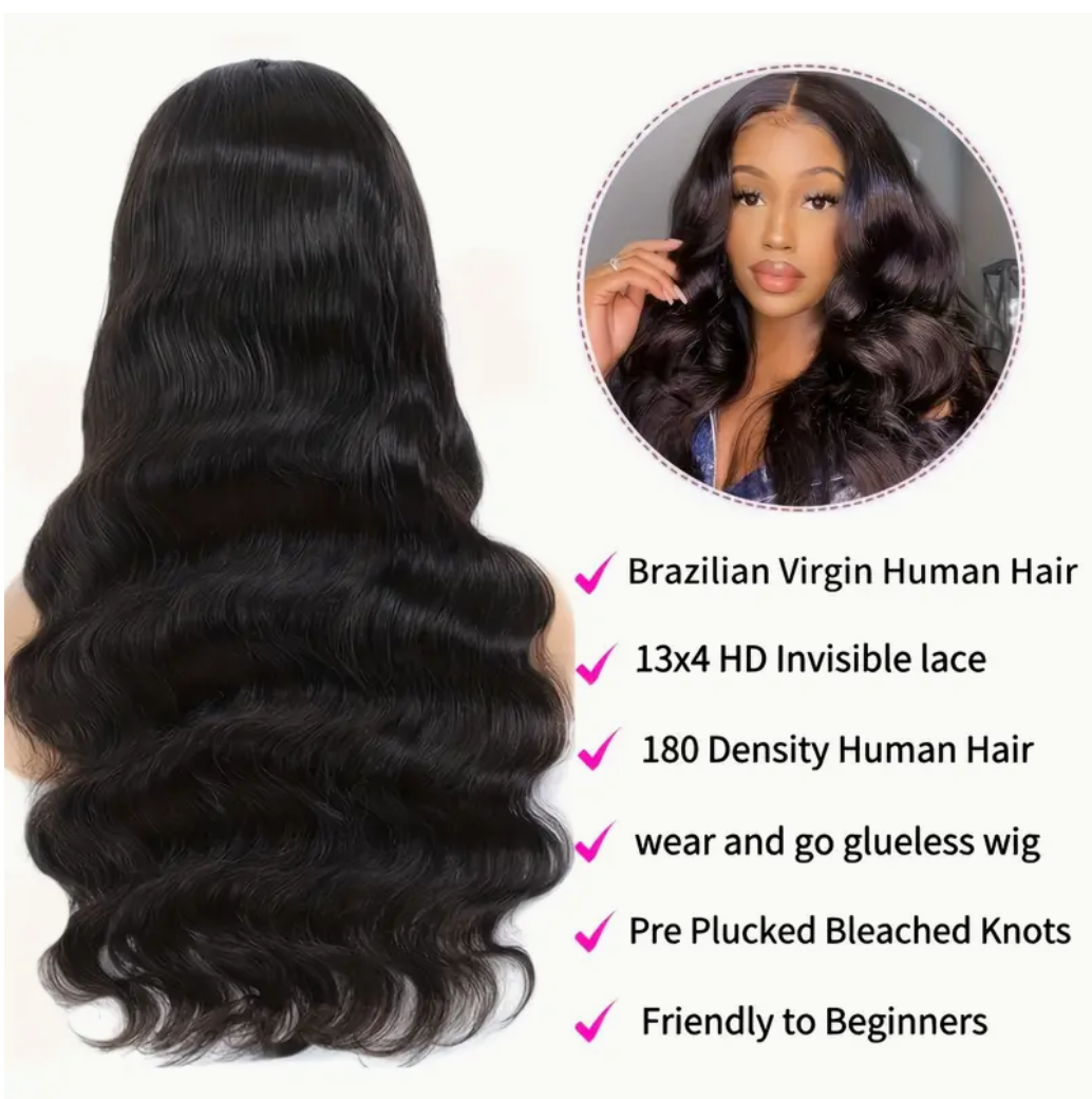 Loose Wave HD Transparent Lace Closure Glueless Human Hair Wig