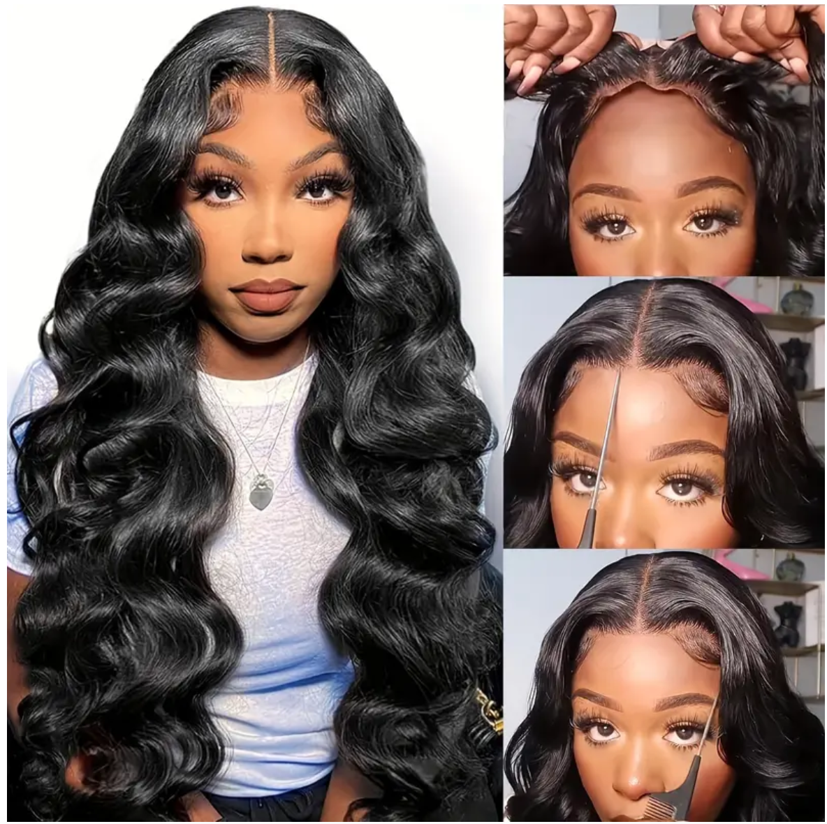 Loose Wave HD Transparent Lace Closure Glueless Human Hair Wig