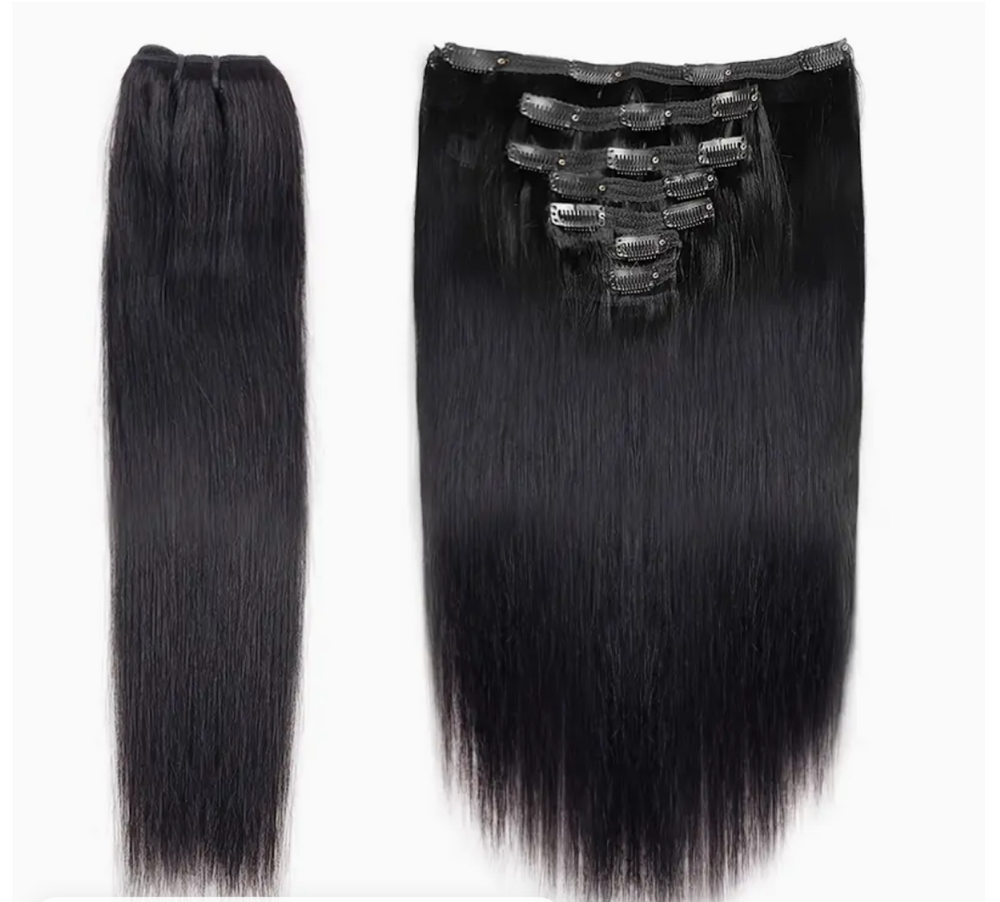 Straight Human Hair Clip In Extensions