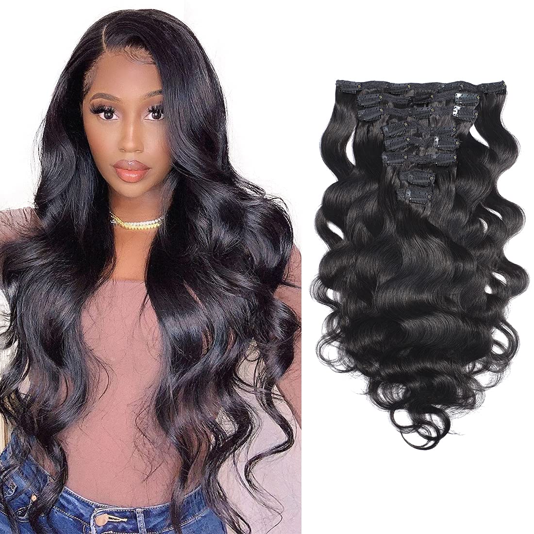 Loose Wave Human Hair Clip In Extensions